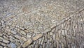 Medieval aged cobblestone floor. Color image Royalty Free Stock Photo