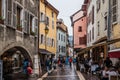 Medieval Annecy Old Town Paved Street View Royalty Free Stock Photo