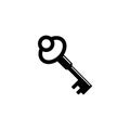 Medieval Antique Old Key Flat Vector Icon