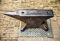 Medieval anvil of smith in Muiderslot castle. Holland. Royalty Free Stock Photo