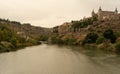 Medieval arch bridge on the Tagus River in Toledo City, Spain Royalty Free Stock Photo