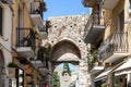 Medieval arch of gateway Porta Catania in Taormina Royalty Free Stock Photo