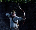Medieval archer with a bow and arrows Royalty Free Stock Photo