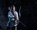 Medieval archer with a bow and arrows Royalty Free Stock Photo