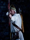 Medieval archer with a bow and arrows Royalty Free Stock Photo