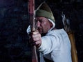 Medieval archer with a bow and arrows Royalty Free Stock Photo