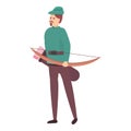 Medieval archer icon cartoon vector. Archery character Royalty Free Stock Photo