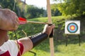 Medieval archer shoot at a target