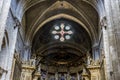 Medieval architectural arches inside the Cathedral of Ourense in