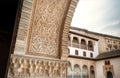 Medieval architecture of Andalusia, patterned arches of the famous 4th century palace Alhambra