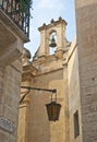 Medieval architecture details, in the St. Publius Square, old town of Mdina, Malta
