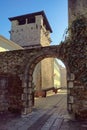 Ancient architecture. Montenegro, Tivat city. Medieval summer house of the Buca family Royalty Free Stock Photo