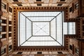 Medieval architecture seen from below