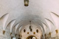 Medieval archway with lanterns in Wawel castle in Krakow Royalty Free Stock Photo