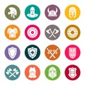 Medieval armor icon set. Vector illustration