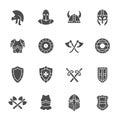 Medieval armor icon set. Vector illustration