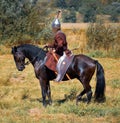 Medieval armored knight on horse