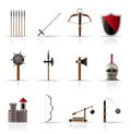 Medieval arms and objects icons Royalty Free Stock Photo