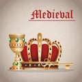 Medieval army emblem Royalty Free Stock Photo