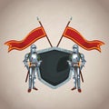 Medieval army emblem Royalty Free Stock Photo