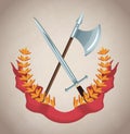 Medieval army emblem Royalty Free Stock Photo