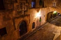 Medieval Avenue of Knights at night, a cobblestone street in Rhodes Citadel , Greece