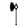 Medieval axe icon. Medieval weapon black silhouette. Vector illustration isolated on white Royalty Free Stock Photo