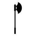 Medieval axe icon. Medieval weapon black silhouette. Vector illustration isolated on white Royalty Free Stock Photo