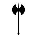 Medieval axe icon. Medieval weapon black silhouette. Vector illustration isolated on white Royalty Free Stock Photo