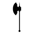 Medieval axe icon. Medieval weapon black silhouette. Vector illustration isolated on white Royalty Free Stock Photo