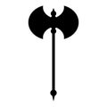 Medieval axe icon. Medieval weapon black silhouette. Vector illustration isolated on white Royalty Free Stock Photo