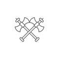 Medieval, axes icon. Element of medieval period icon. Thin line icon for website design and development, app development. Premium