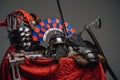 Armor and weapons of scandinavian warrior and roman soldier