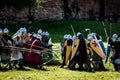 Medieval battle re-enactment Royalty Free Stock Photo