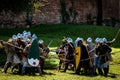 Medieval battle re-enactment Royalty Free Stock Photo