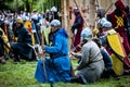 Medieval battle re-enactment Royalty Free Stock Photo