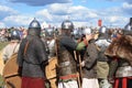 Medieval battle reconstruction Voinovo Pole (Warriors Field) near Drakino, Russia