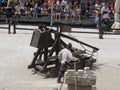 Medieval battle theatrical performance in Les Baux-de-Provence, France