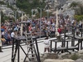 Medieval battle theatrical performance in Les Baux-de-Provence, France