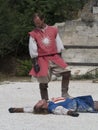 Medieval battle theatrical performance in Les Baux-de-Provence, France