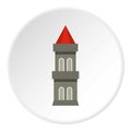 Medieval battle tower icon circle