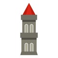 Medieval battle tower icon isolated