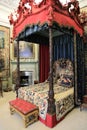 Medieval bed in English house Royalty Free Stock Photo