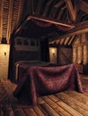 Medieval bedroom with candles Royalty Free Stock Photo