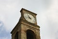 A medieval bell and clock tower of an ancient church Italy, Europe Royalty Free Stock Photo