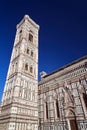 medieval bell tower of the Cathedral of Santa Maria del Fiore in the city of Florence Royalty Free Stock Photo