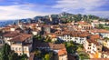 medieval Bergamo, old town, view . Lombardia, Italy Royalty Free Stock Photo