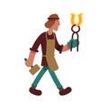 Medieval blacksmith semi flat color vector character Royalty Free Stock Photo