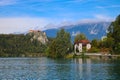 Medieval Bled castle above Lake Bled in Slovenia