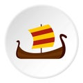 Medieval boat icon circle